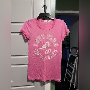 PINK Victoria's Secret Girls' Hot Pink Graphic Crewneck Tee